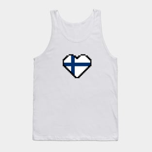 Finland Flag Pixel Art, Finnish flag pixel art Tank Top